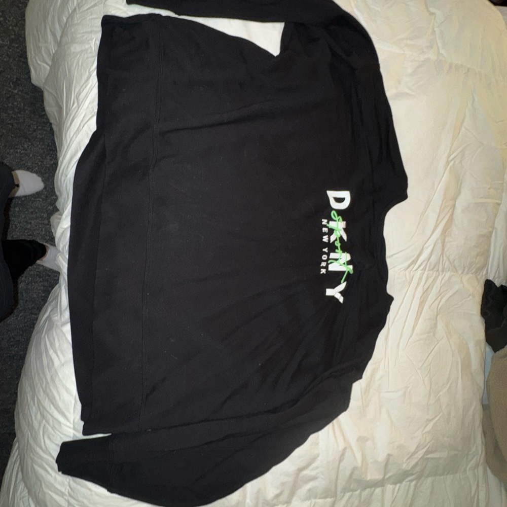 DKNY Black Sweatshirt with Green Logo